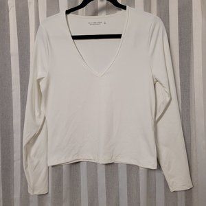 Abercrombie Long sleeve Soft AF soft A&F Collection off-White Large